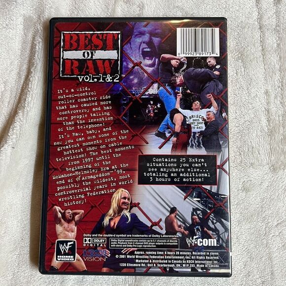 WWF: Best of RAW - Vol. 1 & 2 (DVD, 2001, 2-Disc Set w Insert) WWE OOP Rare 2001 - Picture 2 of 4